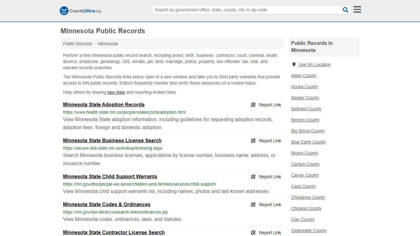 Public Records - Minnesota (Business, Criminal, GIS, Property & Vital ...